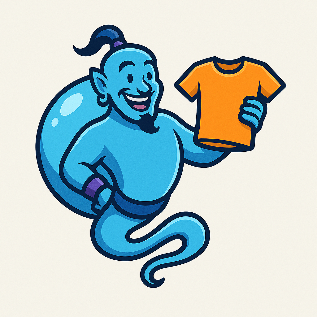 Kinder Wash mascot holding a shirt